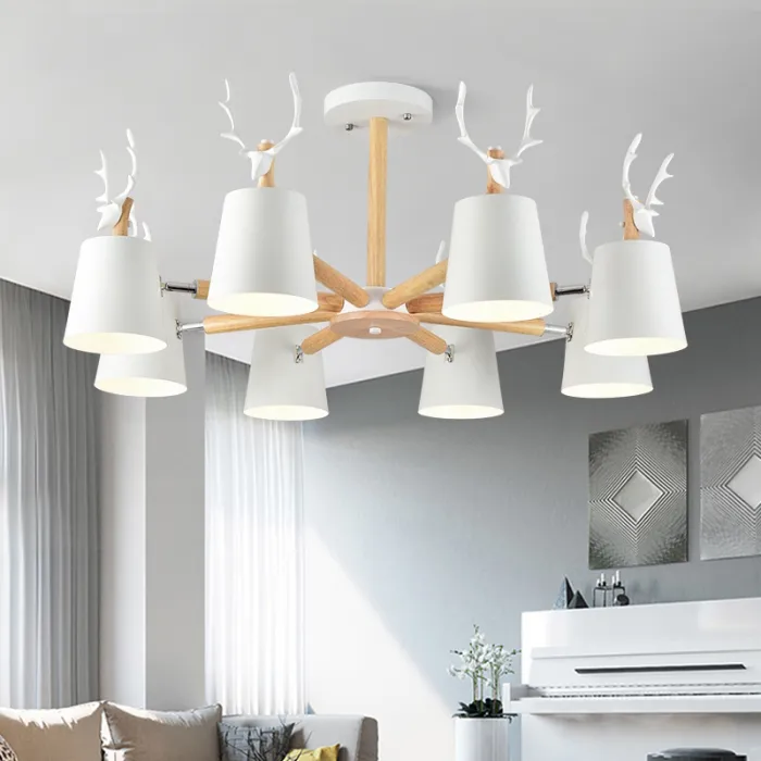 Потолочная люстра с рожками DEER B8 Black от ImperiumLoft