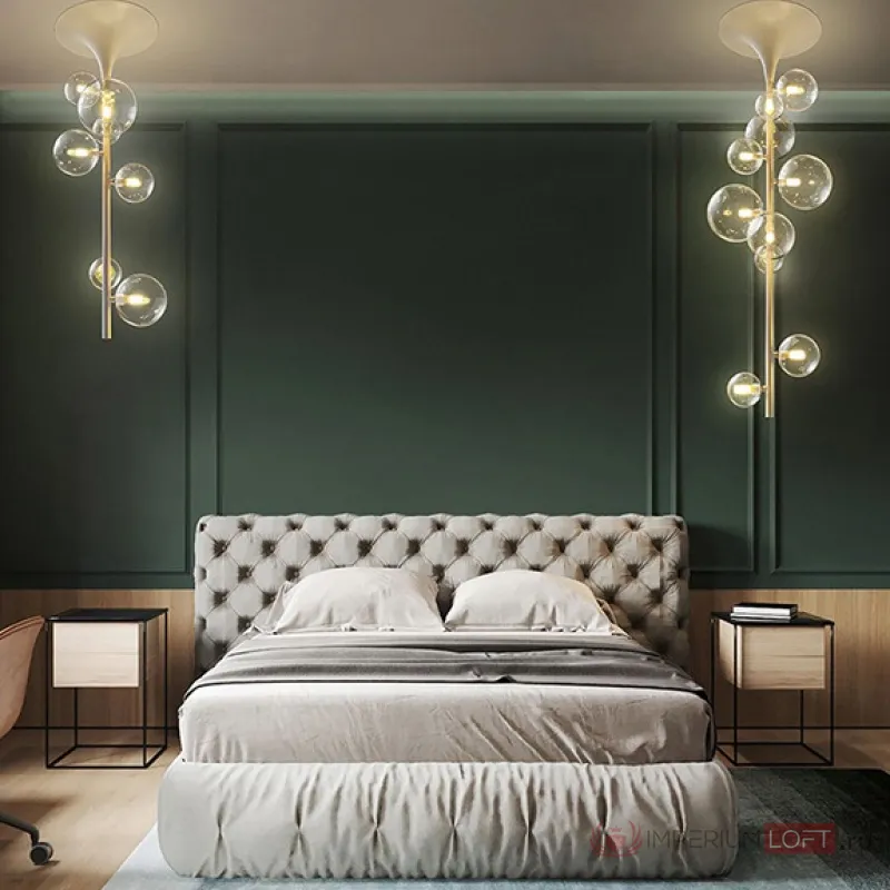 Потолочный светильник на вертикальной стойке IONA LINE Black 10 от ImperiumLoft