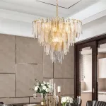 Люстра с декором из стеклянных лепестков с фигурной поверхностью RISSA от ImperiumLoft