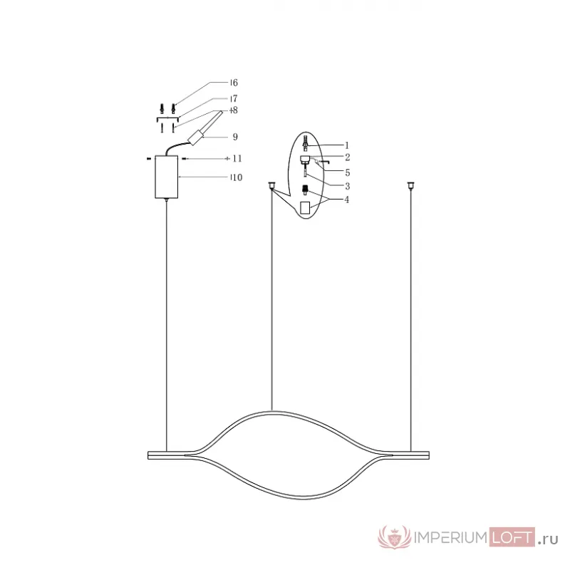 Подвесной светодиодный Светильник Tape Light L100 от ImperiumLoft