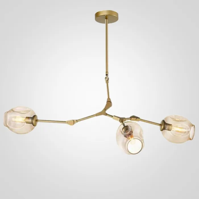 Люстра Сrumpled Glass Bubble Chandelier Gold 3 плафона от ImperiumLoft
