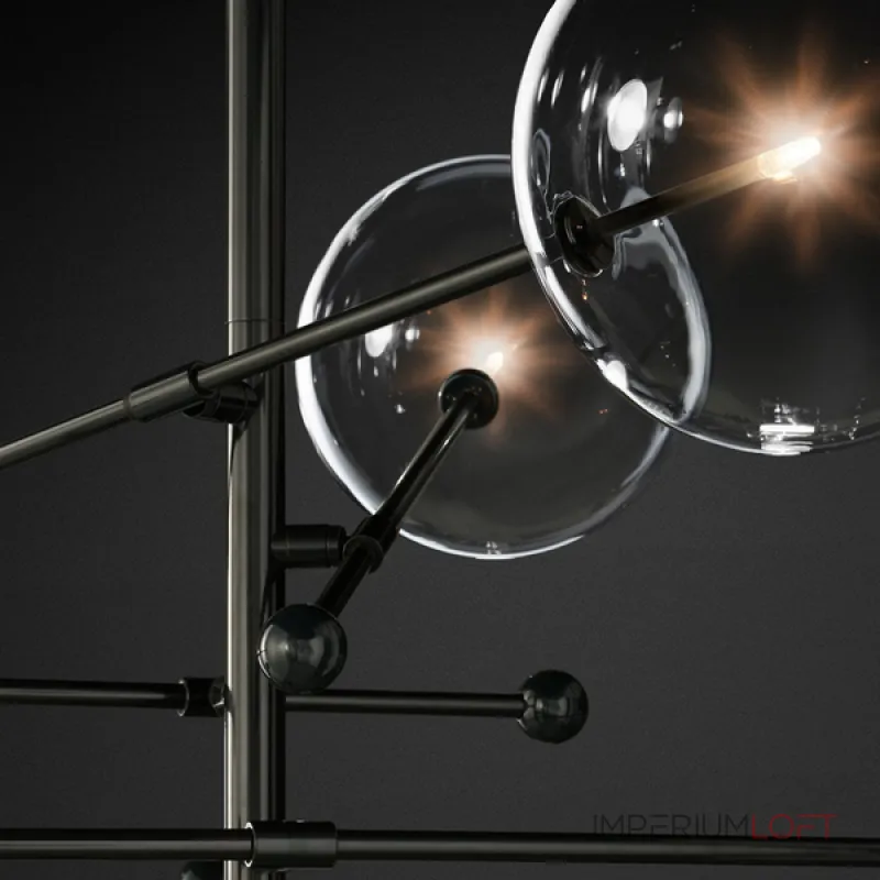 Люстра на штанге ImperiumLoft Globe Mobile 6 black KG0835P-6 black