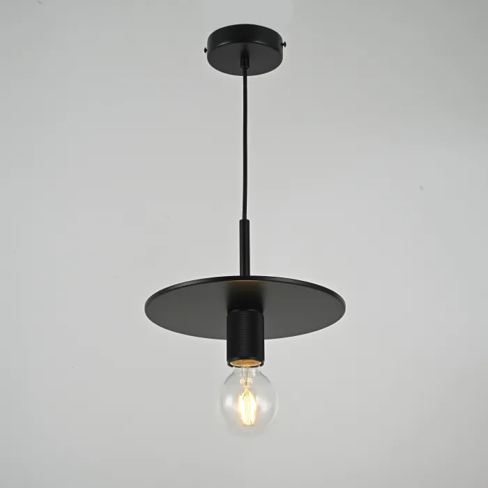 Подвесной светильник RH Utilitaire Disk Shade Pendant Black от ImperiumLoft
