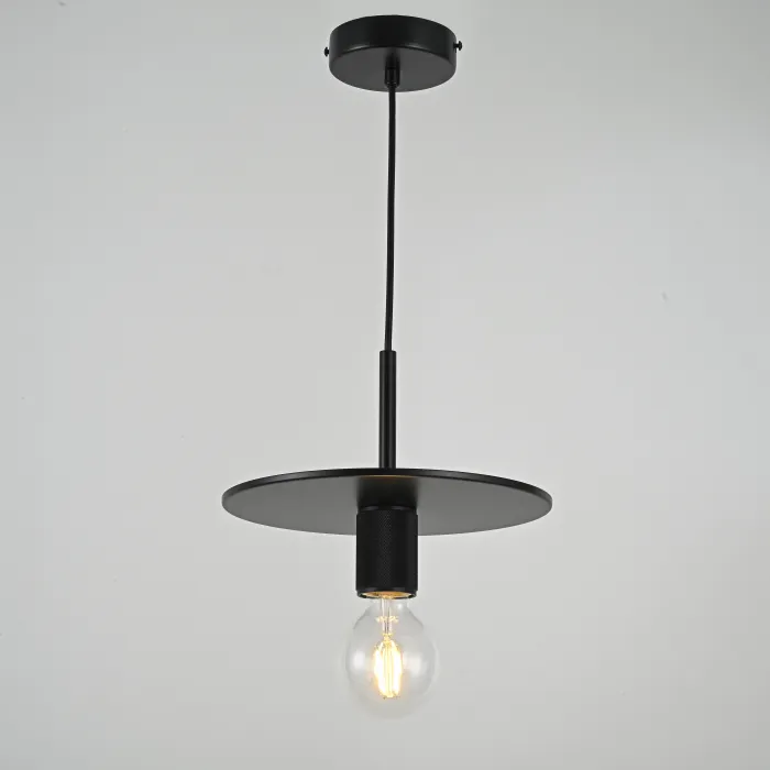 Подвесной светильник RH Utilitaire Disk Shade Pendant Black от ImperiumLoft