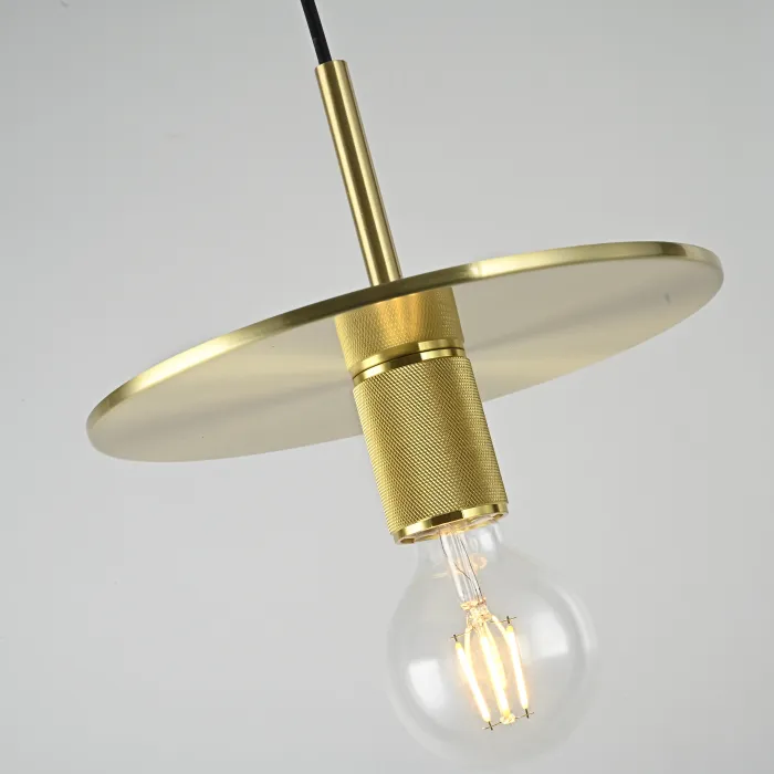 Подвесной светильник RH Utilitaire Disk Shade Pendant Brass от ImperiumLoft
