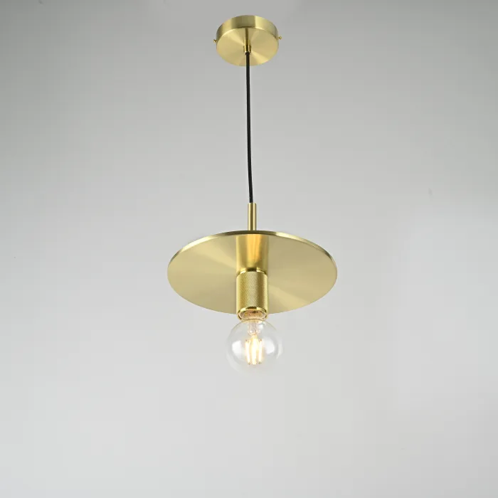 Подвесной светильник RH Utilitaire Disk Shade Pendant Brass от ImperiumLoft