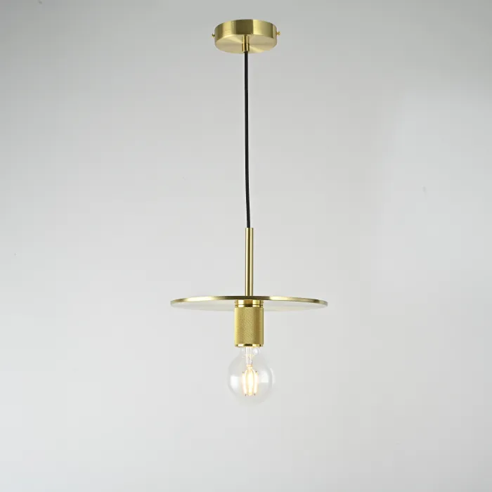 Подвесной светильник RH Utilitaire Disk Shade Pendant Brass от ImperiumLoft