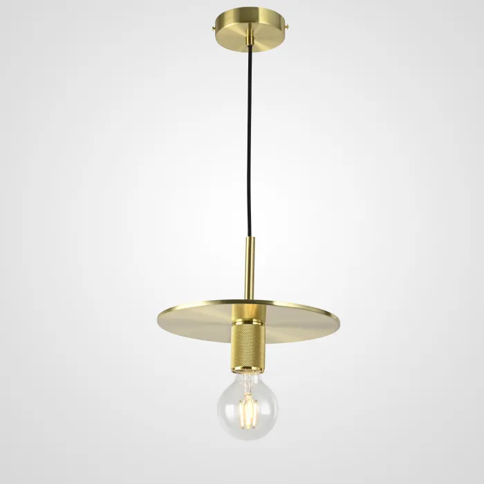Подвесной светильник RH Utilitaire Disk Shade Pendant Brass от ImperiumLoft