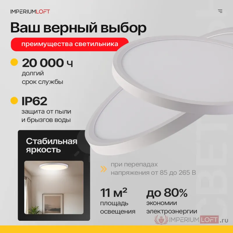 Потолочный светильник SLIM D30 Белый от ImperiumLoft