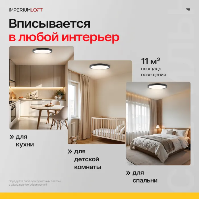 Потолочный светильник SLIM D30 Черный от ImperiumLoft