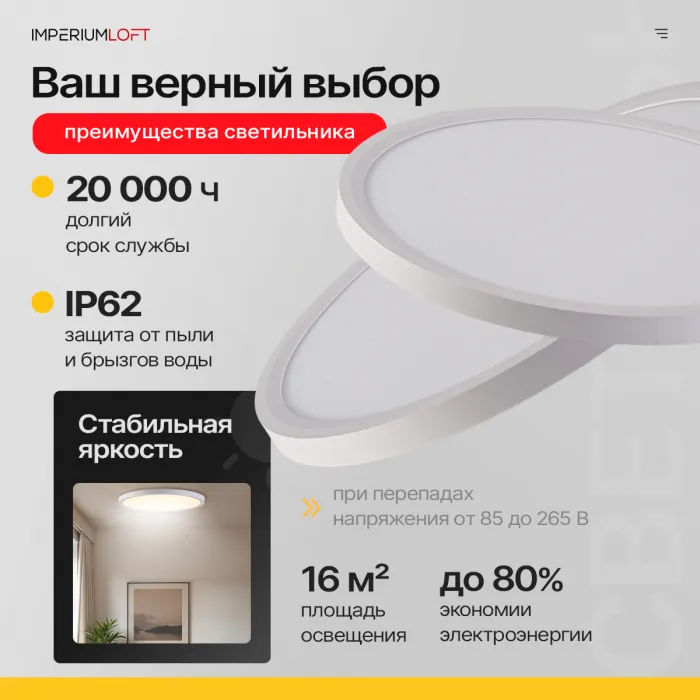 Потолочный светильник SLIM D40 Белый от ImperiumLoft