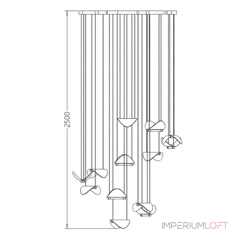 Комбинация подвесных светодиодных светильников c цилиндрическими источниками и полукруглыми рассеивателями из рельефного стекла ALVARO COMBO от ImperiumLoft Комбинация подвесных светодиодных светильников c цилиндрическими источниками и полукруглыми рассеивателями из рельефного стекла ALVARO COMBO от ImperiumLoft