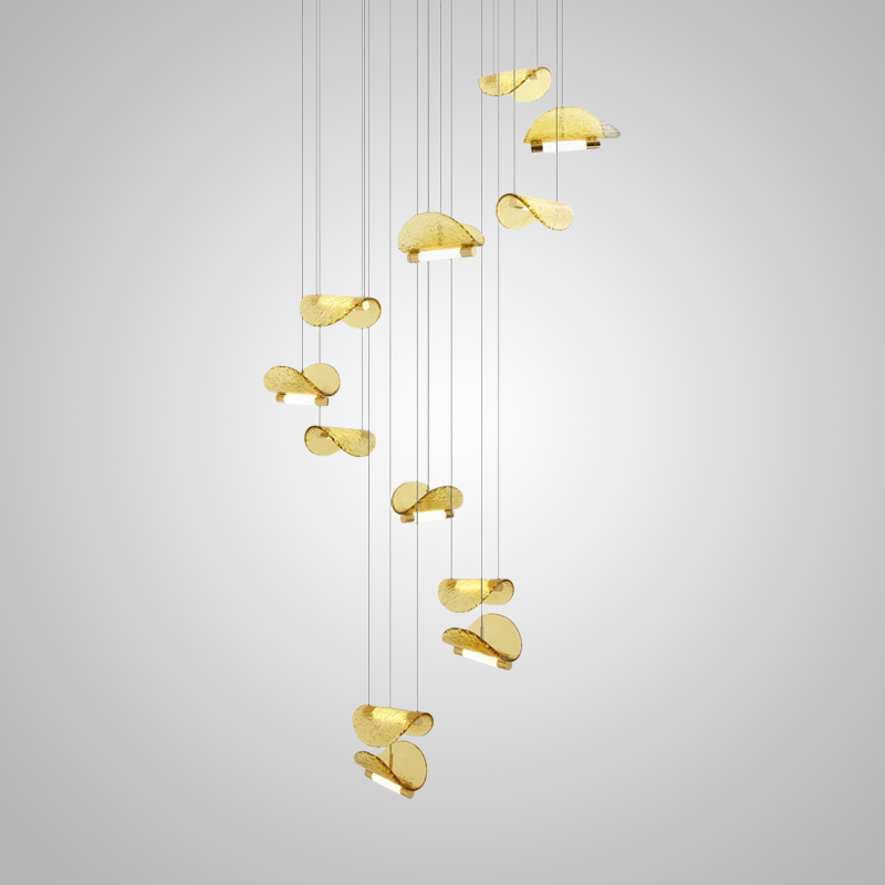 Комбинация подвесных светодиодных светильников c цилиндрическими источниками и полукруглыми рассеивателями из рельефного стекла ALVARO COMBO от ImperiumLoft Комбинация подвесных светодиодных светильников c цилиндрическими источниками и полукруглыми рассеивателями из рельефного стекла ALVARO COMBO от ImperiumLoft