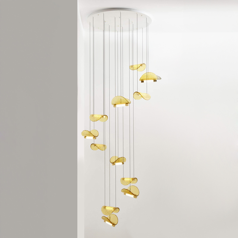 Комбинация подвесных светодиодных светильников c цилиндрическими источниками и полукруглыми рассеивателями из рельефного стекла ALVARO COMBO от ImperiumLoft Комбинация подвесных светодиодных светильников c цилиндрическими источниками и полукруглыми рассеивателями из рельефного стекла ALVARO COMBO от ImperiumLoft