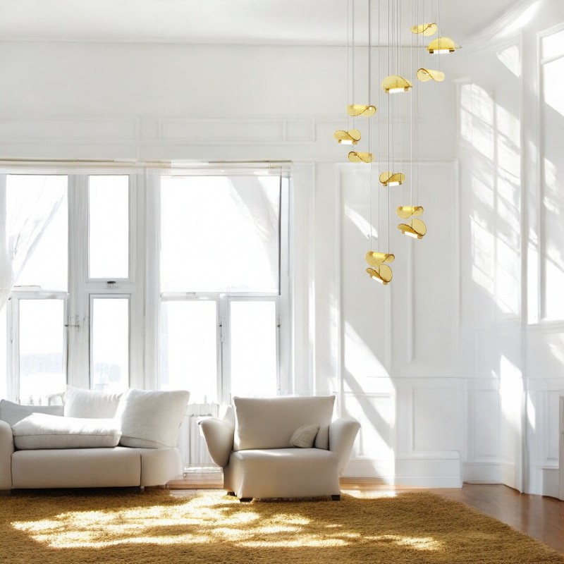 Комбинация подвесных светодиодных светильников c цилиндрическими источниками и полукруглыми рассеивателями из рельефного стекла ALVARO COMBO от ImperiumLoft Комбинация подвесных светодиодных светильников c цилиндрическими источниками и полукруглыми рассеивателями из рельефного стекла ALVARO COMBO от ImperiumLoft