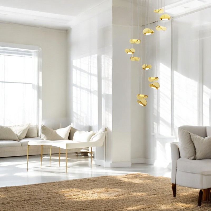 Комбинация подвесных светодиодных светильников c цилиндрическими источниками и полукруглыми рассеивателями из рельефного стекла ALVARO COMBO от ImperiumLoft Комбинация подвесных светодиодных светильников c цилиндрическими источниками и полукруглыми рассеивателями из рельефного стекла ALVARO COMBO от ImperiumLoft