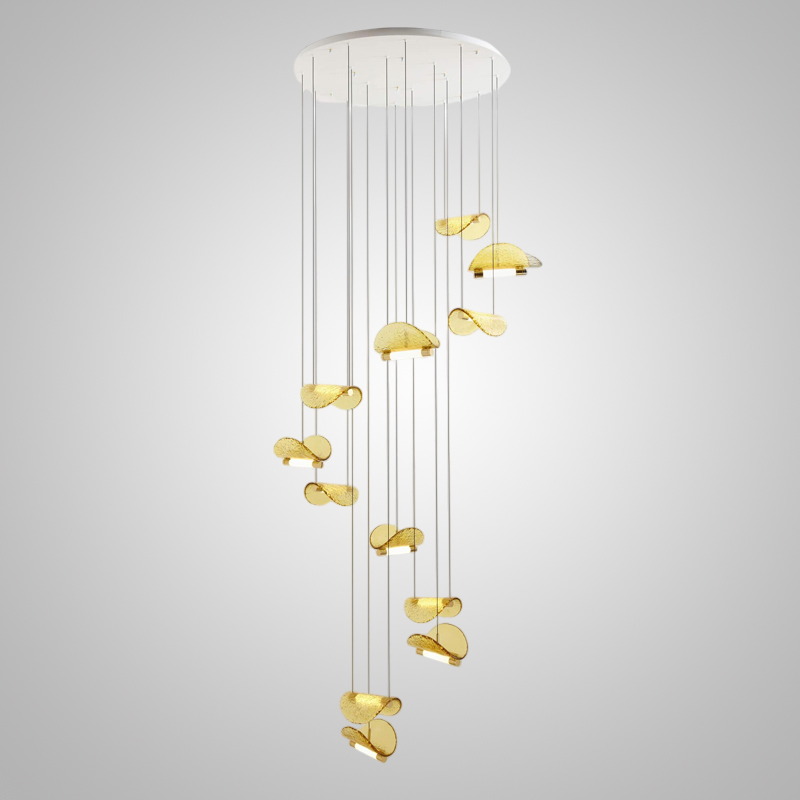 Комбинация подвесных светодиодных светильников c цилиндрическими источниками и полукруглыми рассеивателями из рельефного стекла ALVARO COMBO от ImperiumLoft Комбинация подвесных светодиодных светильников c цилиндрическими источниками и полукруглыми рассеивателями из рельефного стекла ALVARO COMBO от ImperiumLoft