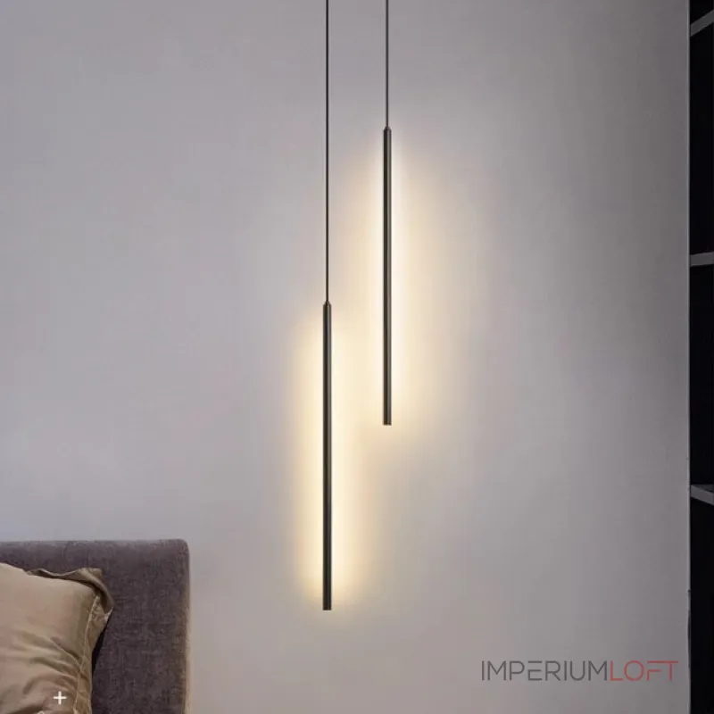 Комбинация подвесных светильников с прямоугольными LED-панелями LYNNE C DUO BLACK Комбинация подвесных светильников с прямоугольными LED-панелями LYNNE C DUO BLACK