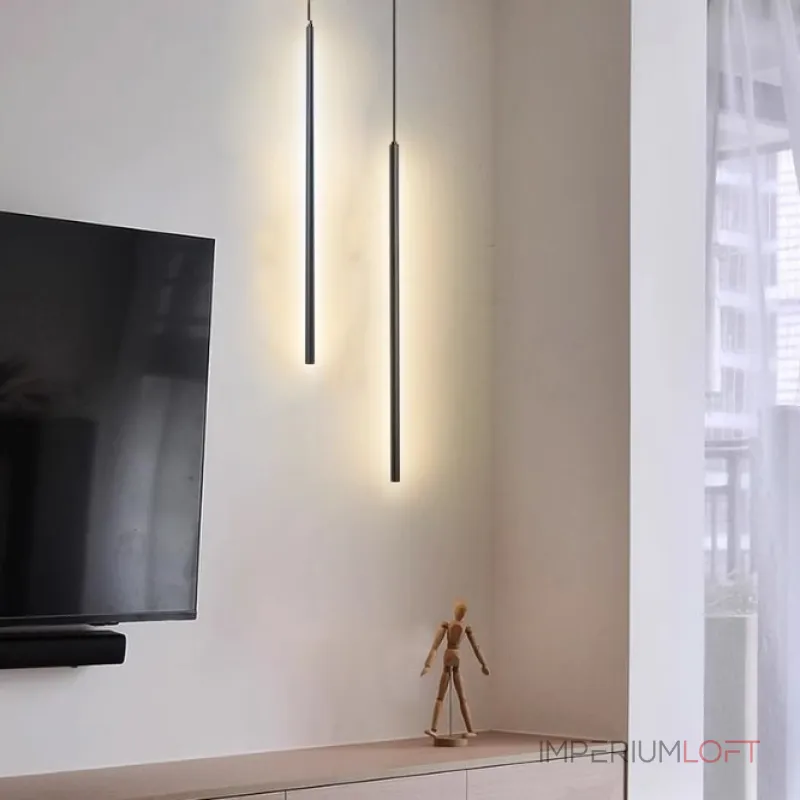 Комбинация подвесных светильников с прямоугольными LED-панелями LYNNE C DUO BLACK Комбинация подвесных светильников с прямоугольными LED-панелями LYNNE C DUO BLACK