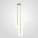 Комбинация подвесных светильников с прямоугольными LED-панелями LYNNE C DUO BRASS