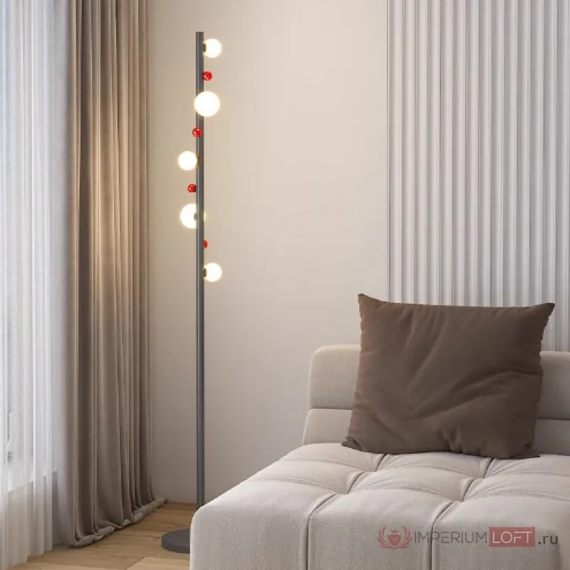 Торшер напольный в виде стилизованного кактуса REIK FL WHITE от ImperiumLoft