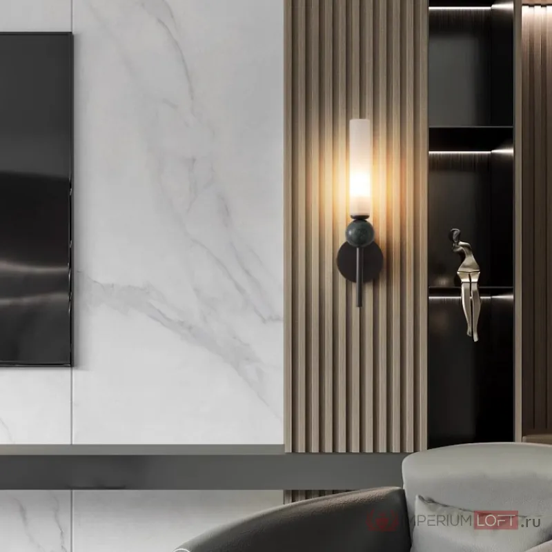 Настенный светильник CYLINDER WALL H38.5 Black от ImperiumLoft