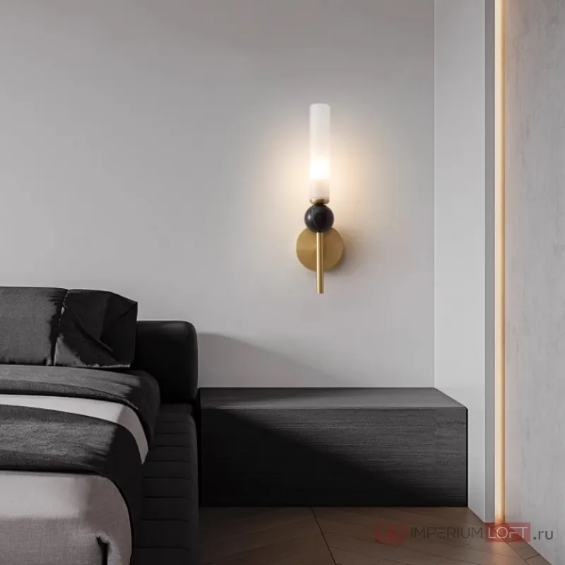Настенный светильник CYLINDER WALL H38.5 Black от ImperiumLoft