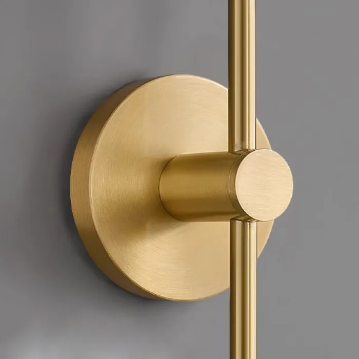 Бра на высокой стойке с цилиндрическим плафоном из рифленого стекла RELF BRASS от ImperiumLoft