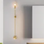 Бра на высокой стойке с цилиндрическим плафоном из рифленого стекла RELF BRASS от ImperiumLoft