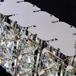 Реечный, рядный светодиодный светильник с прямоугольным корпусом из хрустальных элементов с бусиной по середине TAKI LONG L120 Silver от ImperiumLoft