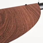 Реечный светодиодный рядный светильник в ретро стиле с листовидным абажуром, имитирующими темную древесину VAAGE L135