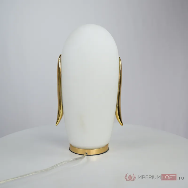 Настольная лампа из белого матового стекла Birdi Penguin White от ImperiumLoft