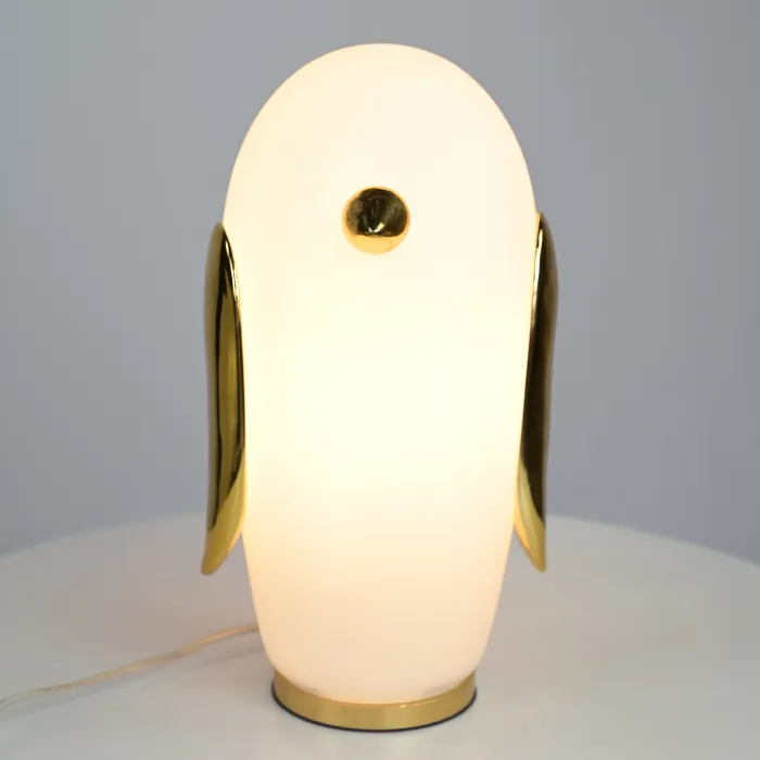 Настольная лампа из белого матового стекла Birdi Penguin White от ImperiumLoft