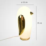 Настольная лампа из белого матового стекла Birdi Penguin White от ImperiumLoft
