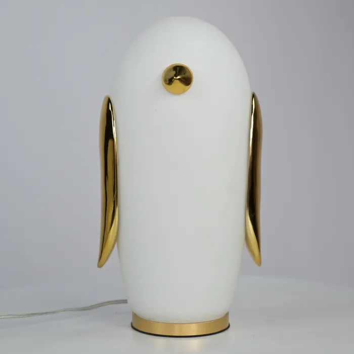 Настольная лампа из белого матового стекла Birdi Penguin White от ImperiumLoft