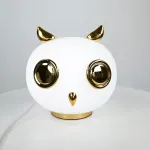 Настольная лампа из белого матового стекла Birdi Owl White от ImperiumLoft