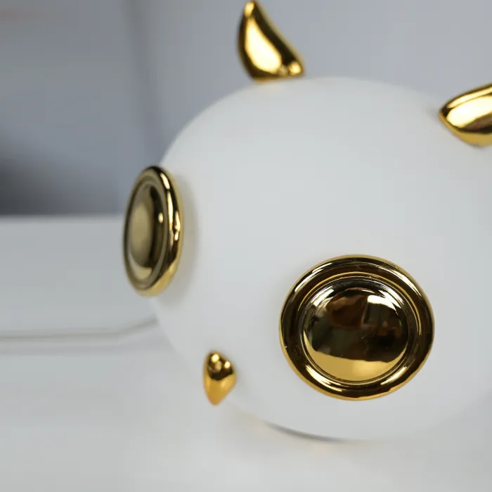 Настольная лампа из белого матового стекла Birdi Owl White от ImperiumLoft