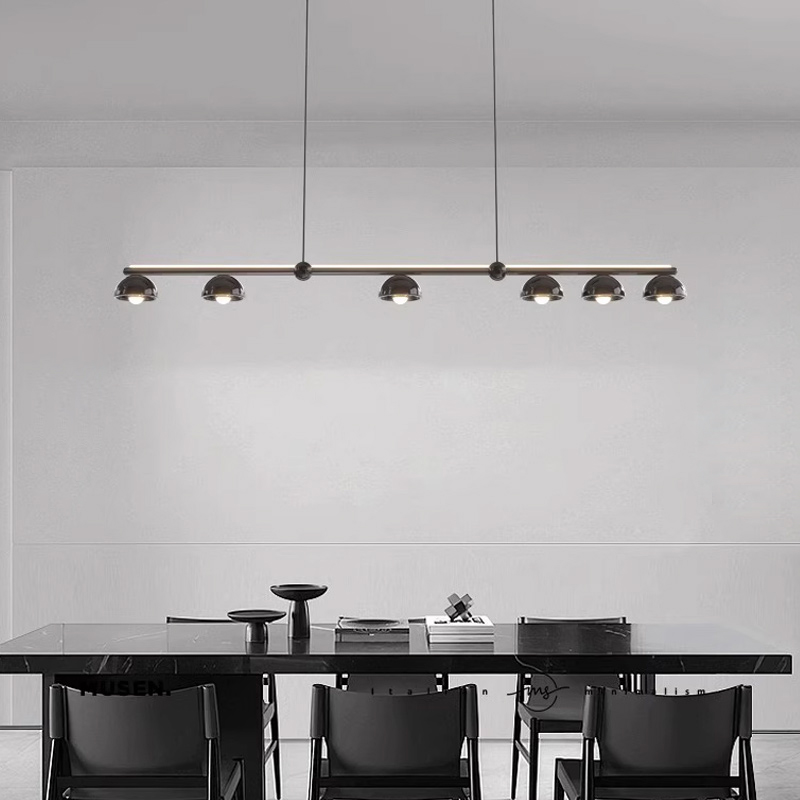 Подвесной светодиодный светильник с асимметрично расположенными плафонами купольной формы на реечном каркасе TORBERG L от ImperiumLoft Подвесной светодиодный светильник с асимметрично расположенными плафонами купольной формы на реечном каркасе TORBERG L от ImperiumLoft