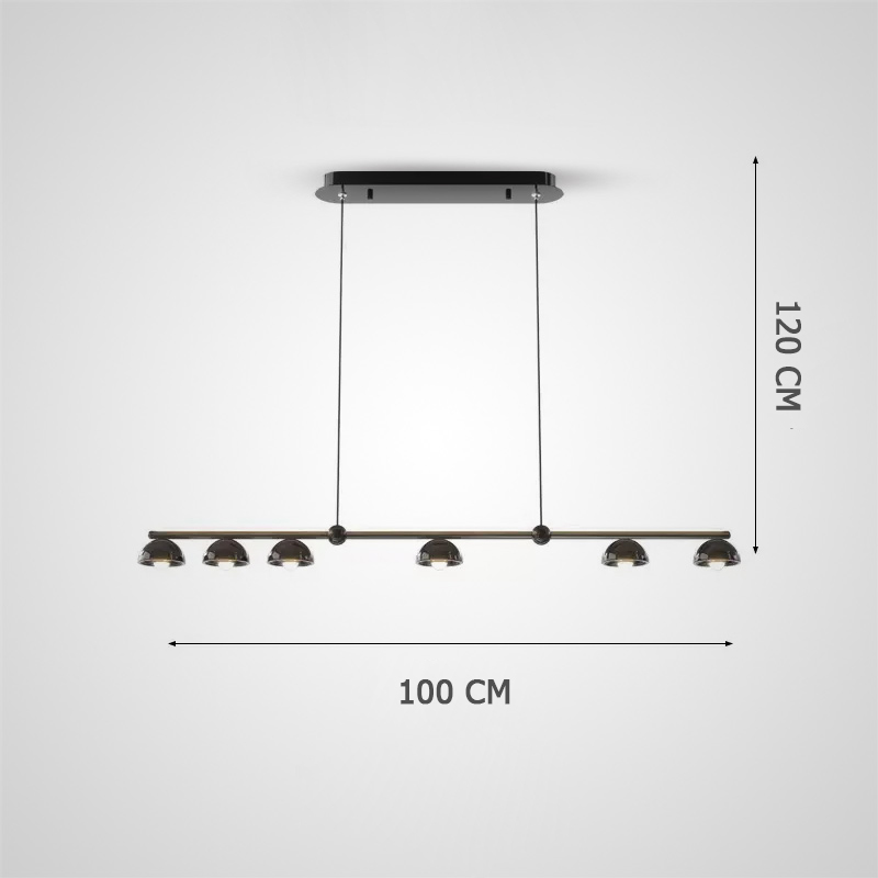 Подвесной светодиодный светильник с асимметрично расположенными плафонами купольной формы на реечном каркасе TORBERG L от ImperiumLoft Подвесной светодиодный светильник с асимметрично расположенными плафонами купольной формы на реечном каркасе TORBERG L от ImperiumLoft