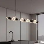 Реечный светильник с LED-источниками света в полусферических рассеивателях с эффектом льда FRIDHELM LONG