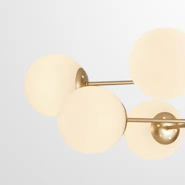 Потолочная люстра с круглыми стеклянными плафонами ROUNDI BRASS L8 от ImperiumLoft