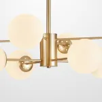 Потолочная люстра с круглыми стеклянными плафонами ROUNDI BRASS L8 от ImperiumLoft
