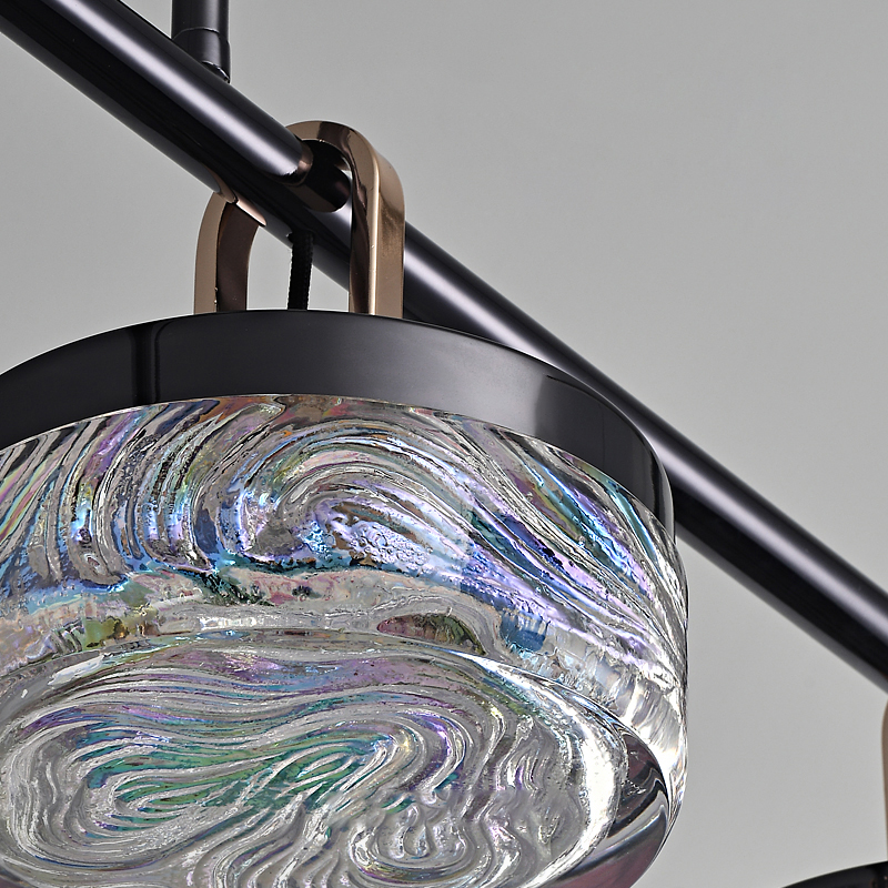 Реечный светодиодный светильник с парными прямоугольными рассеивателями из рельефного стекла BRAMER LONG L5 от ImperiumLoft