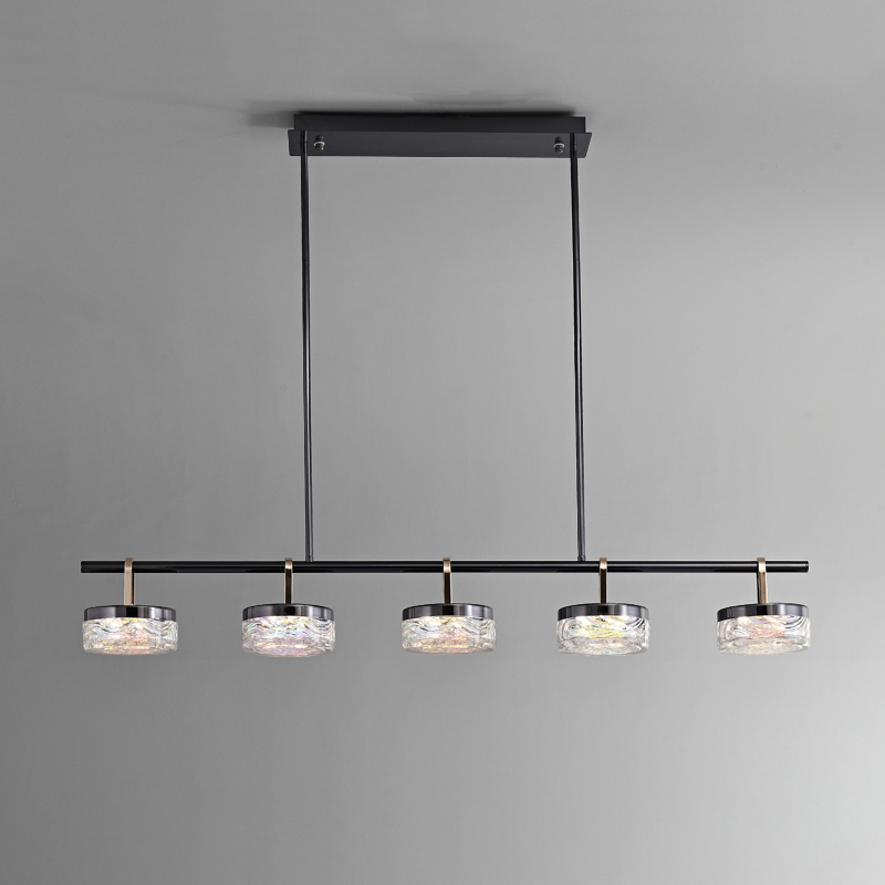 Реечный светодиодный светильник с парными прямоугольными рассеивателями из рельефного стекла BRAMER LONG L5 от ImperiumLoft