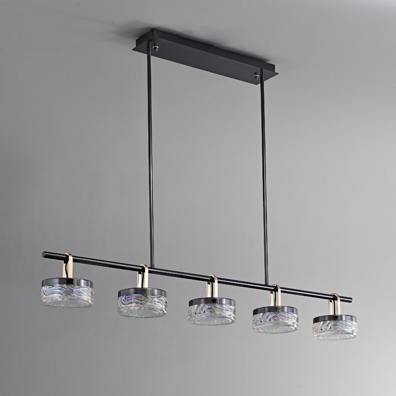 Реечный светодиодный светильник с парными прямоугольными рассеивателями из рельефного стекла BRAMER LONG L5 от ImperiumLoft