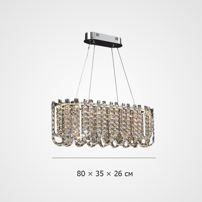 Реечный дизайнерский светодиодный светильник c декором из квадратных хрустальных плашек CALVIN LONG L80 от ImperiumLoft Реечный дизайнерский светодиодный светильник c декором из квадратных хрустальных плашек CALVIN LONG L80 от ImperiumLoft