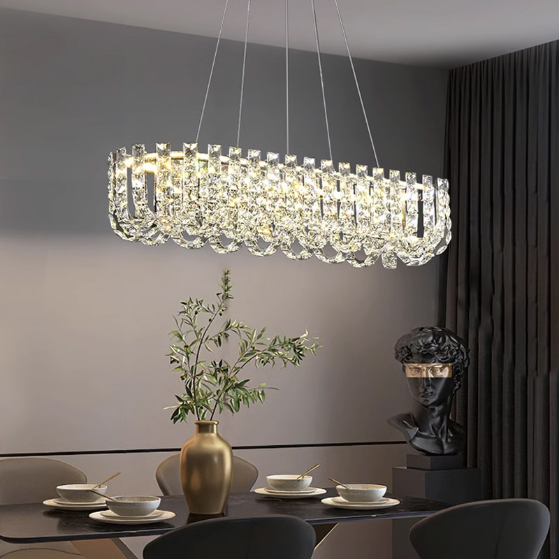 Реечный дизайнерский светодиодный светильник c декором из квадратных хрустальных плашек CALVIN LONG L80 от ImperiumLoft Реечный дизайнерский светодиодный светильник c декором из квадратных хрустальных плашек CALVIN LONG L80 от ImperiumLoft