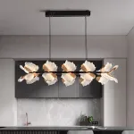Реечный светильник с плафонами в виде прозрачных листьев с LED подсветкой на кольцевом каркасе AUBREY LONG от ImperiumLoft