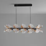 Реечный светильник с плафонами в виде прозрачных листьев с LED подсветкой на кольцевом каркасе AUBREY LONG от ImperiumLoft