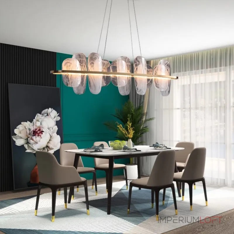 Реечный светодиодный светильник со стеклянными рассеивателями с эффектом «белый дым» STAFFAN LONG от ImperiumLoft Реечный светодиодный светильник со стеклянными рассеивателями с эффектом «белый дым» STAFFAN LONG от ImperiumLoft